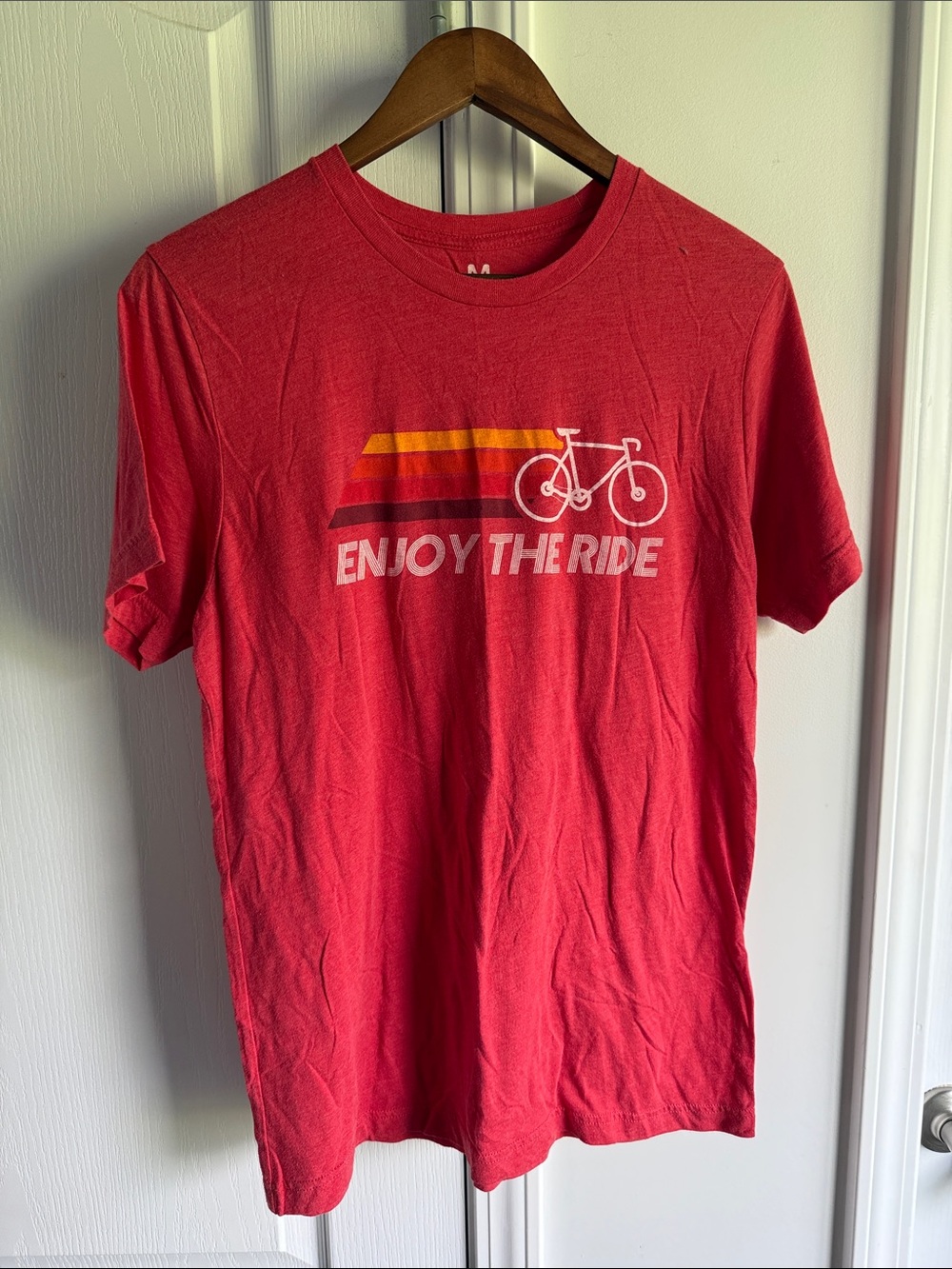 New frontier Enjoy The Ride Red Graphic Tee - Men's Casual Shirt